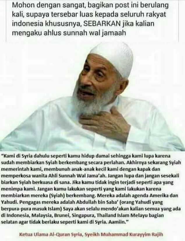 Ulama Suriah: Dulu Kami Hidup Damai Dan Membiarkan Syi’ah, Hingga ...